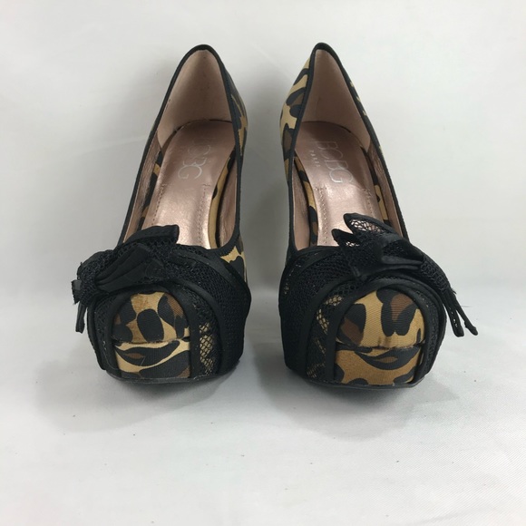 BCBG Paris Shoes - BCBG Leopard Design and Bow Toe Super High Heels (101)
